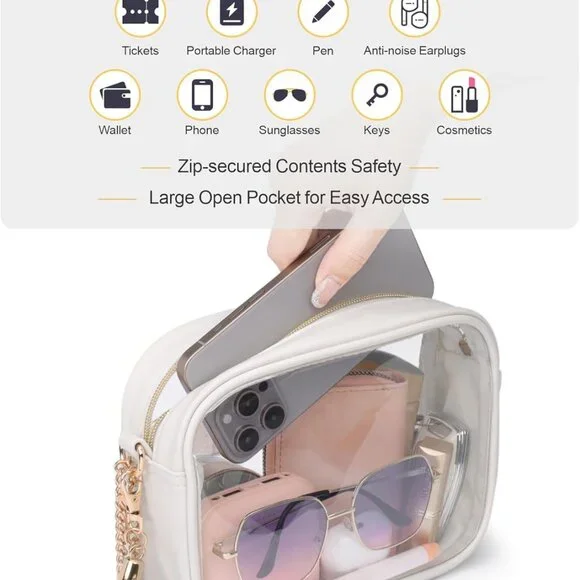 Clear Purses for Women Stadium Clear Bag Crossbody - Picture 3 of 9